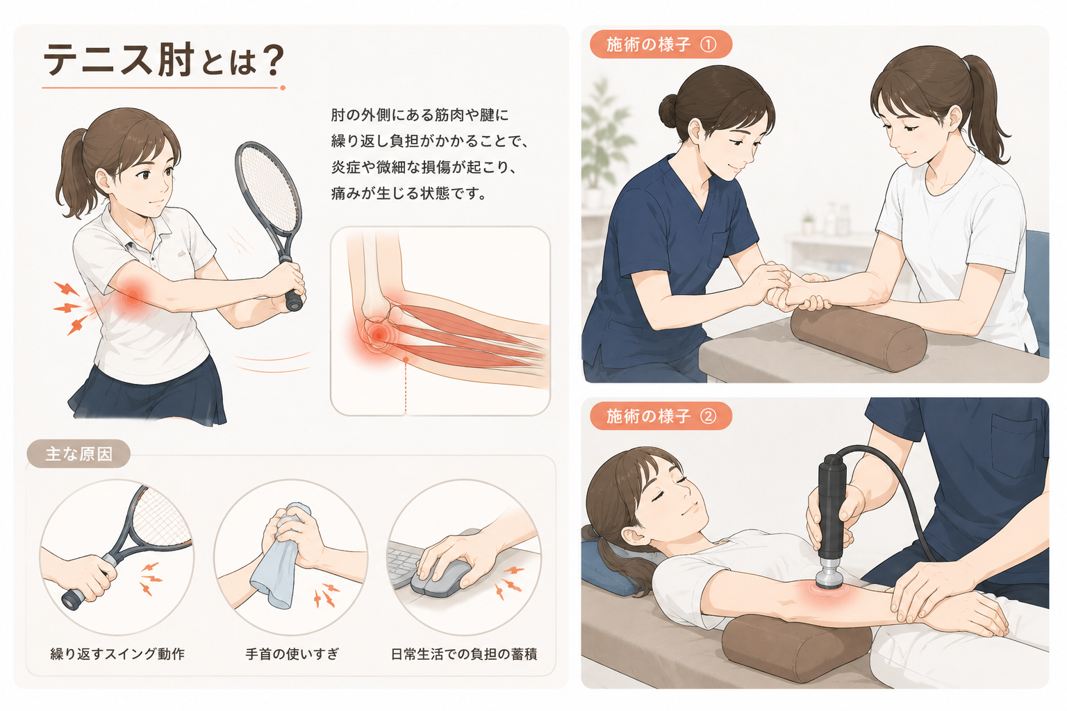 テニス肘（外側上顆炎）の原因と痛む部位