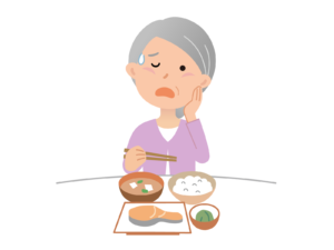 食欲不振のおばあさん