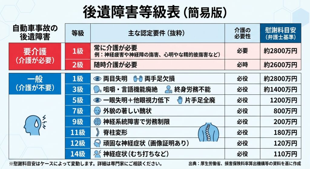 後遺障害等級表